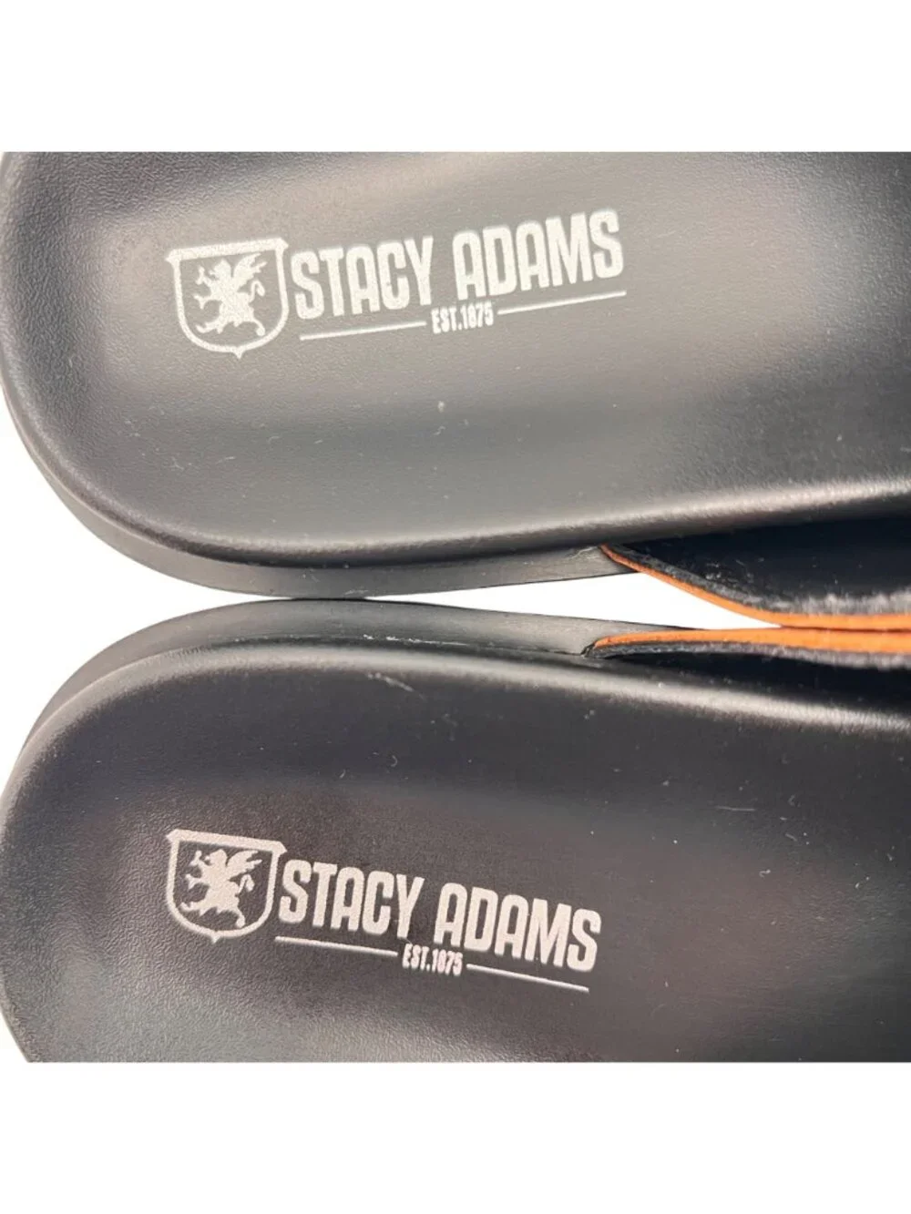 Stacy Adams Faux Crocodile Crossband Slides Sandals Mens Size 9M Brown Black NEW